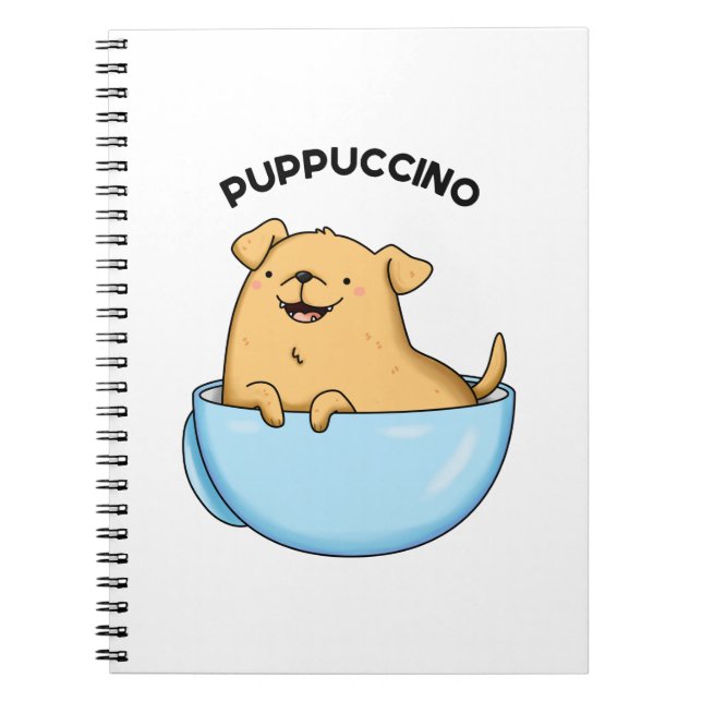 Carnet Pup-puccino Cappuccino Drôle de jeu de mots  (Devant)