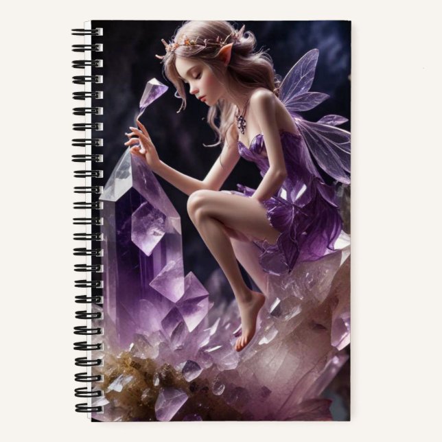 Carnet Purple Améthyste Crystals Fée Magique (Recto)