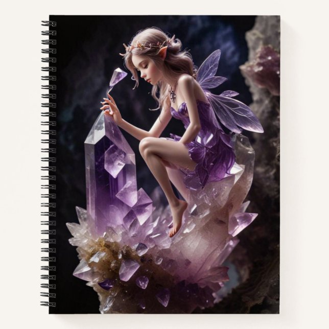 Carnet Purple Améthyste Crystals Fée Magique (Devant)