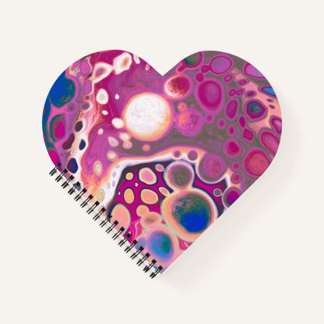 Carnet Purple, bleu et rose numérique moderne Abstrait (Devant)