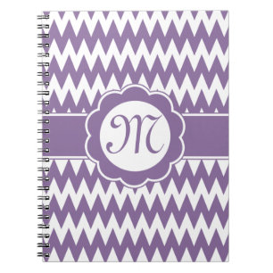Carnet Purple Chevron Motif & Fleur Monogram