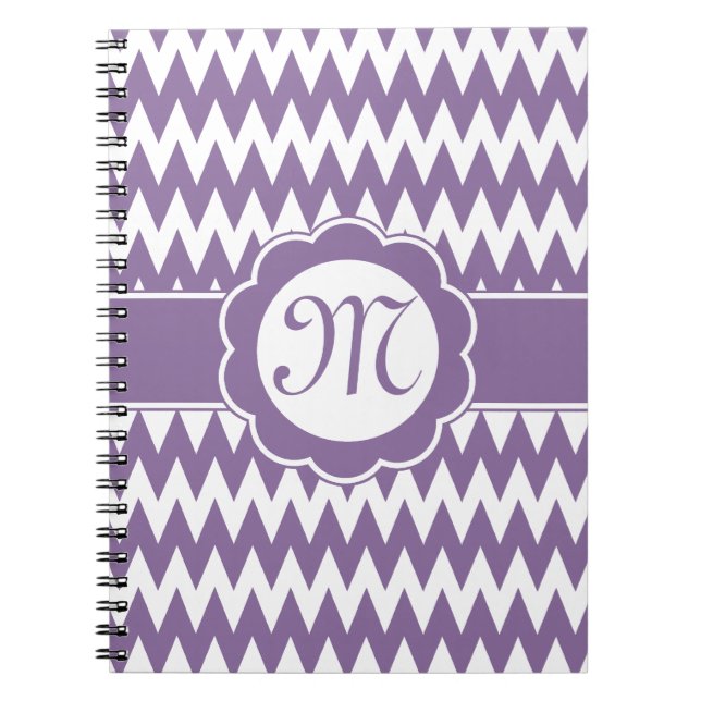Carnet Purple Chevron Motif & Fleur Monogram (Devant)