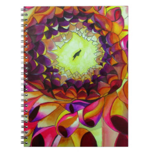 Carnet Purple Dahlia abstract original flower art