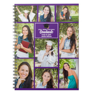 Carnet Purple Graduate Photo Collage 2023 Graduation Cade