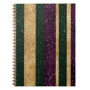 CARNET PURPLE VERT OR PARTIES SCINTILLANT REGARDER MARDI