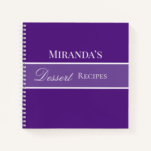 Carnet Purple Votre Nom Dessert Recettes Script Typograph (Devant)
