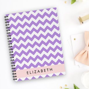 Carnet Purple Zigzag, Purple Chevron, Votre Nom