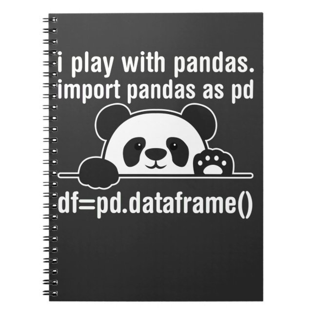 Carnet Python Programmer IT Nerd Panda Programmation Humo (Devant)
