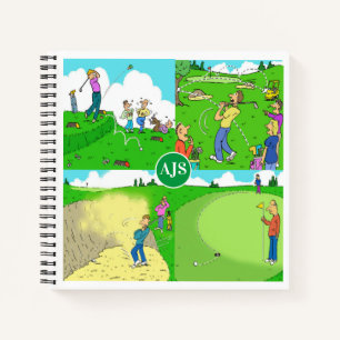 Carnet Quatre bandes dessinées de golf amusantes.