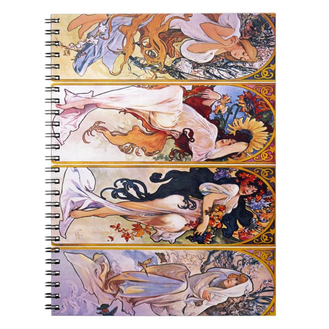Carnet Quatre saisons par Alphonse Mucha 1895 (Devant)