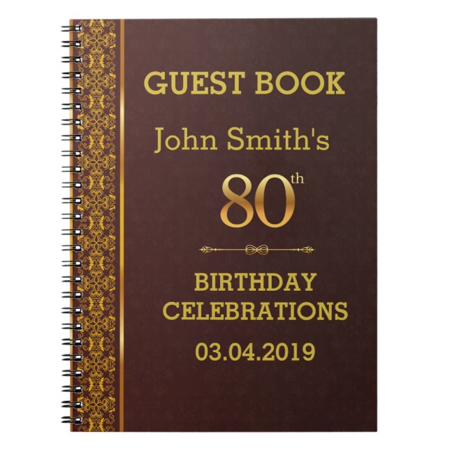 Carnet Quatre-vingtième Guestbook d'anniversaire de (Devant)