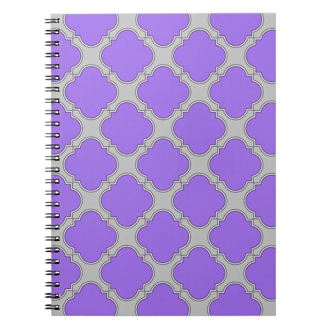 Carnet Quatrefoil violet et gris (Devant)
