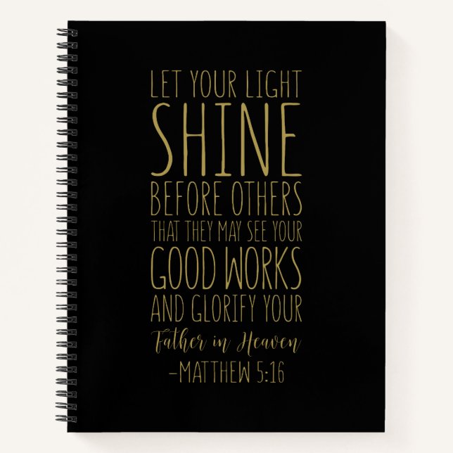 Carnet Que Ta Lumière Brille Devant Les Autres, Matthieu  (Devant)