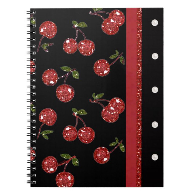 Carnet RAB Rockabilly très cerise cerises Noir (Devant)