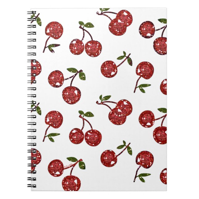 Carnet RAB Rockabilly très cerise cerises sur blanc (Devant)