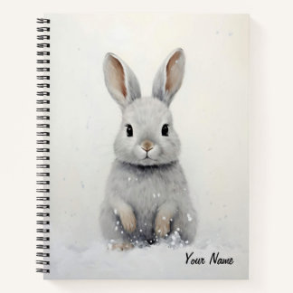 Carnet Rabbit d'hiver personnalisé amour mignon esthétiqu