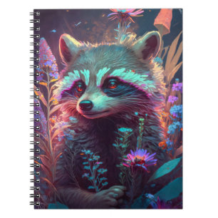 Carnet Raccoon Animal Portrait Peinture Faune En Plein Ai