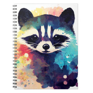 Carnet Raccoon Wild Nature Animal Couleur Art Peinture
