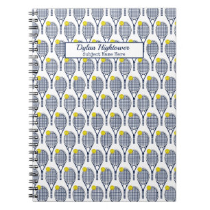 Carnet Racquet de tennis  Nom blanc du Motif de balle  Ob