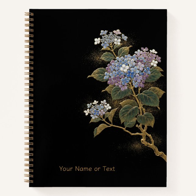 Carnet Radiant Ajisai: The Maki-e Style Hydrangea & Gold (Devant)