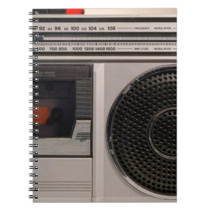 Carnet Radiocassette radio stéréo portable rétro obsolète