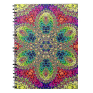 Carnet Rainbow Fractal Mandala