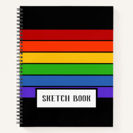Carnet Rainbow Stripe Sketch Sketchbook Noir