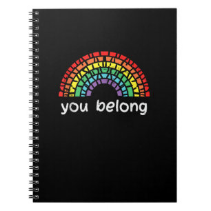 Carnet Rainbow You Belong Gay pride Lgbt Support Hommes F