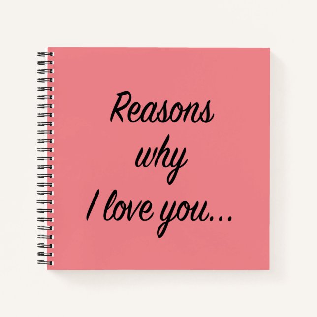 Carnet Raisons pour lesquelles je t'aime (Devant)