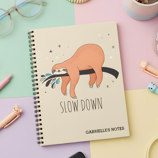 Carnet Ralentir - Fente Drôle (Slow down notebook - a notebook that reminds you to sloth down!)