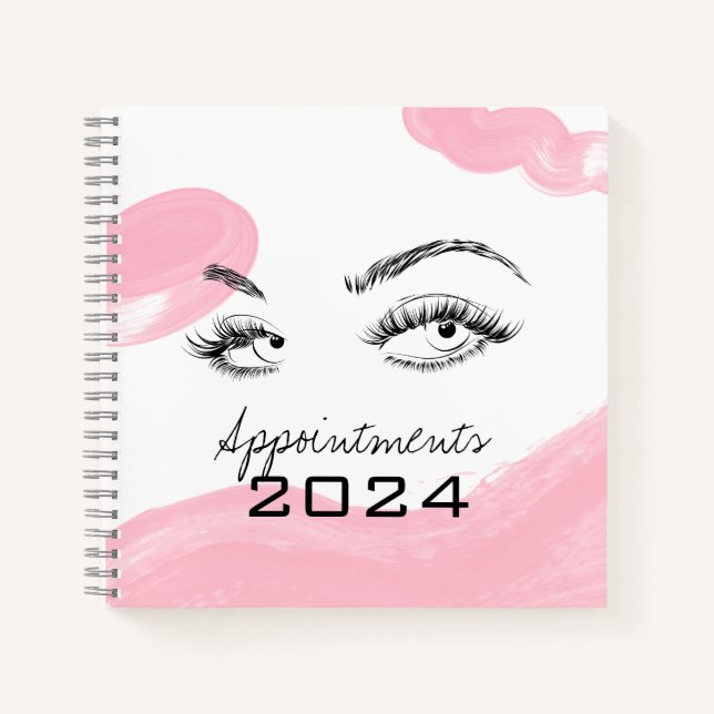 Carnet Rallonges de trait Maquillage Aquarelle rose Rende (Devant)