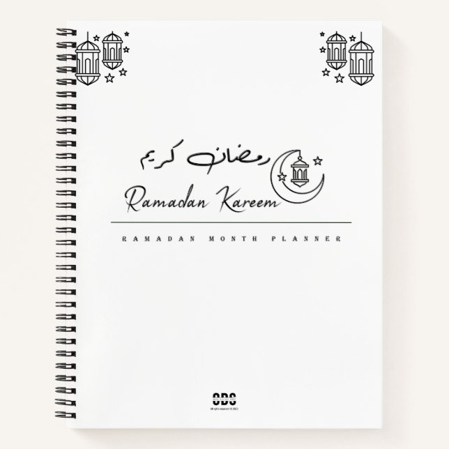 Carnet Ramadan planificateur de Carnets, pour dua, repas, (Devant)