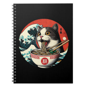 Carnet Ramen de chat Art japonais Style Vintage