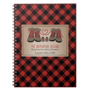 Carnet Randonnées d'aventure Bottes Plaid Baby shower liv
