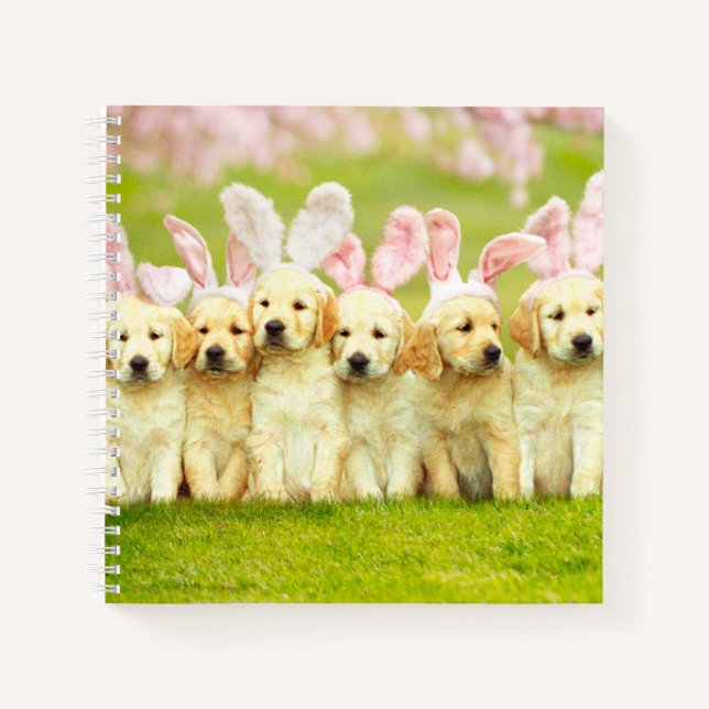 Carnet Rangée de lapins chiots (Devant)