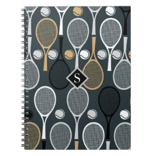 Carnet Raquettes de tennis Personnalisées Monogramme Nom 