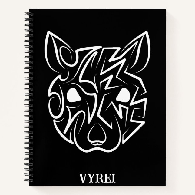Carnet Rat tribal noir et blanc (Devant)