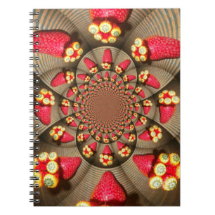 Carnet Ravissement rouge coloré : Caléidoscope de fraises