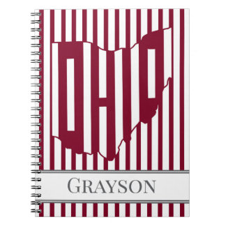 Carnet Rayure rouge de l'Ohio