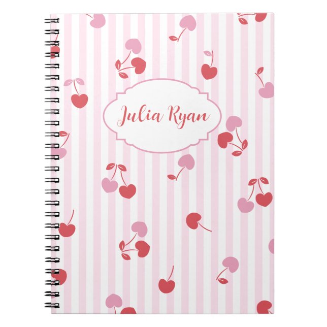 Carnet Rayures Cerise (Devant)