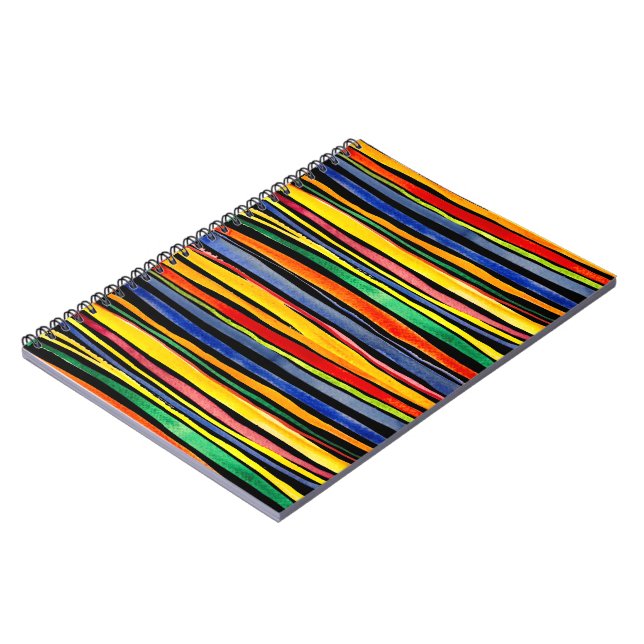 Carnet rayures colorées (Côté gauche)