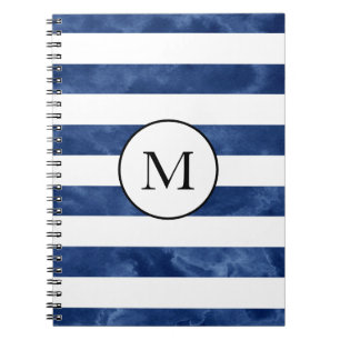Carnet Rayures d'aquarelle Indigo
