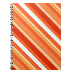 Carnet Rayures de bonbons en couches - orange et blanc