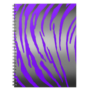 Carnet Rayures de Tigre Argentées Violettes