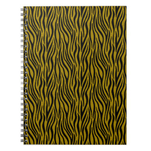 Carnet Rayures de zèbre en safari noir et marron