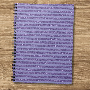 Carnet Rayures horizontales de style pailleté améthyste p