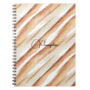Carnet Rayures Latte Crème Citrouille Pêche  