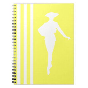 Carnet Rayures Modernes de Citronnade avec Silhouette de