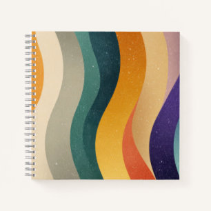 Carnet Rayures ondulées rétro - Motif abstrait