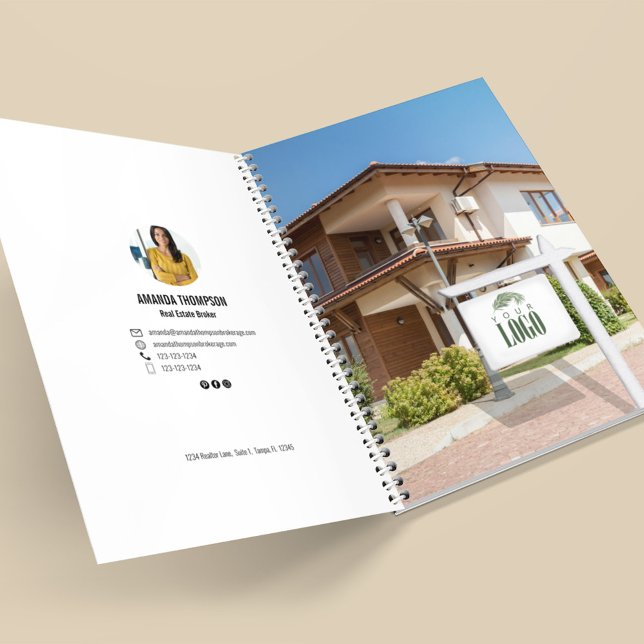 Carnet Realtor Ajouter votre logo photo personnalisée (Real Estate custom photo and logo notebook)